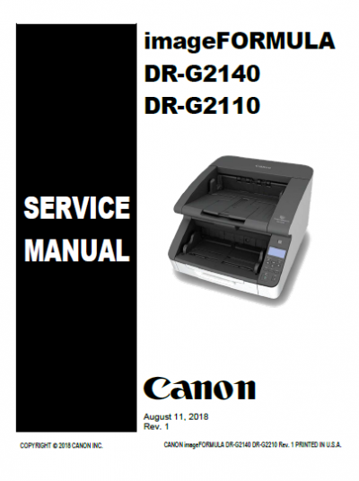 Canon Imageformula Dr G Dr G Service Manual And Parts Manual