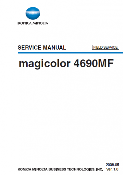 KONICA MINOLTA Magicolor 4690MF Service Manual And Parts Manual Clear