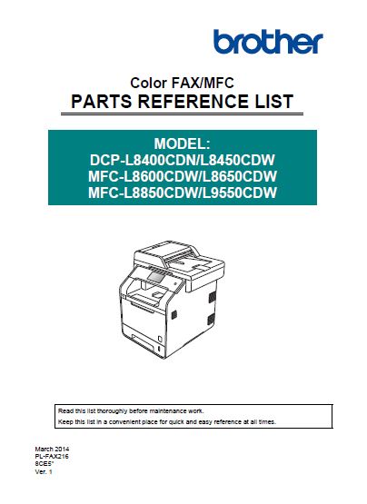 BROTHER Laser MFC - Service Manual & Parts Manual.