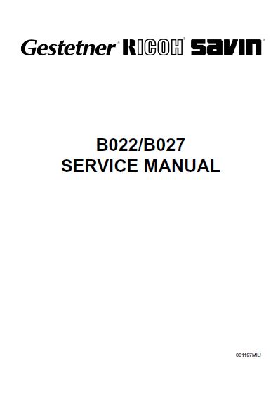 Ricoh Service Manual - Clear Choice Technical Services