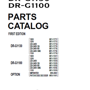 CANON ImageFORMULA DR-G1100 and DR-G1130 Service Manual and Parts