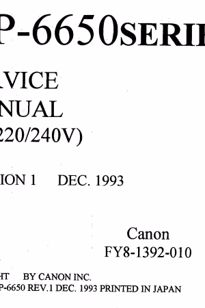 Canon NP-6650, 6150, 5060, 5020 Service Manual