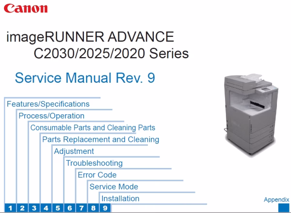 Canon imageRUNNER ADVANCE C2030, C2025, C2020 Series Service Manual