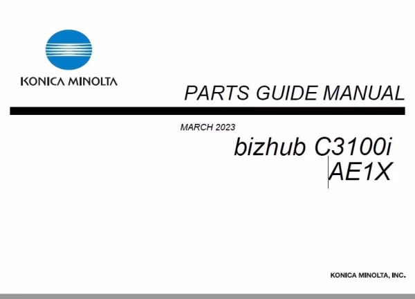 KONICA MINOLTA Bizhub C3120i, Bizhub C3100i Service Manual and Parts Guide - Image 3