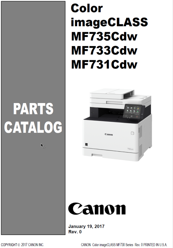 Canon Color imageClass MF735C Series Service Manual and Parts List - Image 2