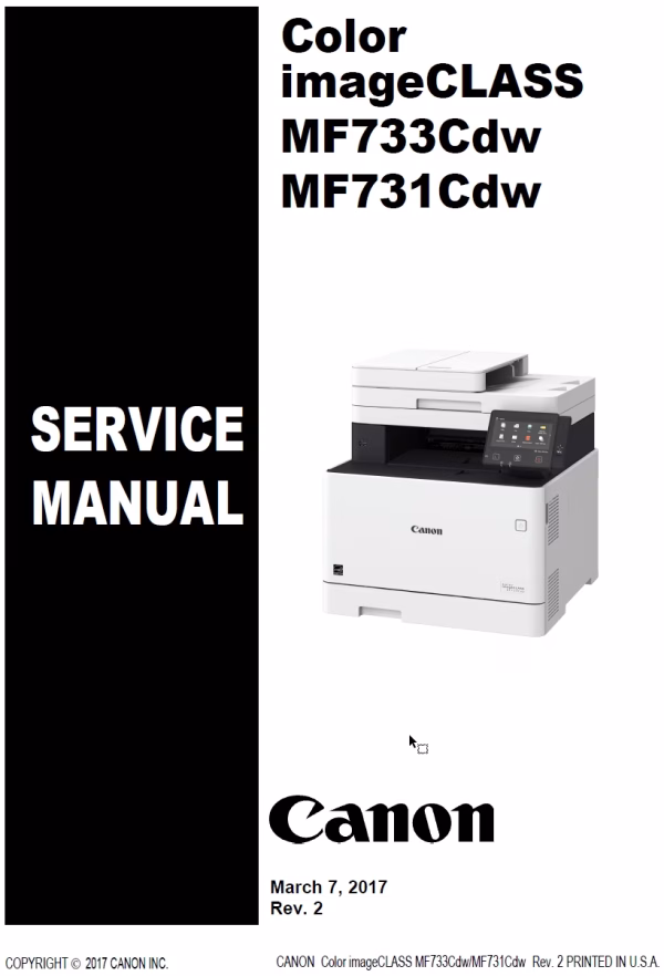 Canon Color imageCLASS MF733Cdw, MF731Cdw Service Manual and Parts List